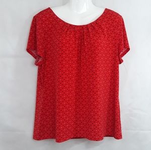 Worthington Women's Scoop Neck Dressy Top Red PXL